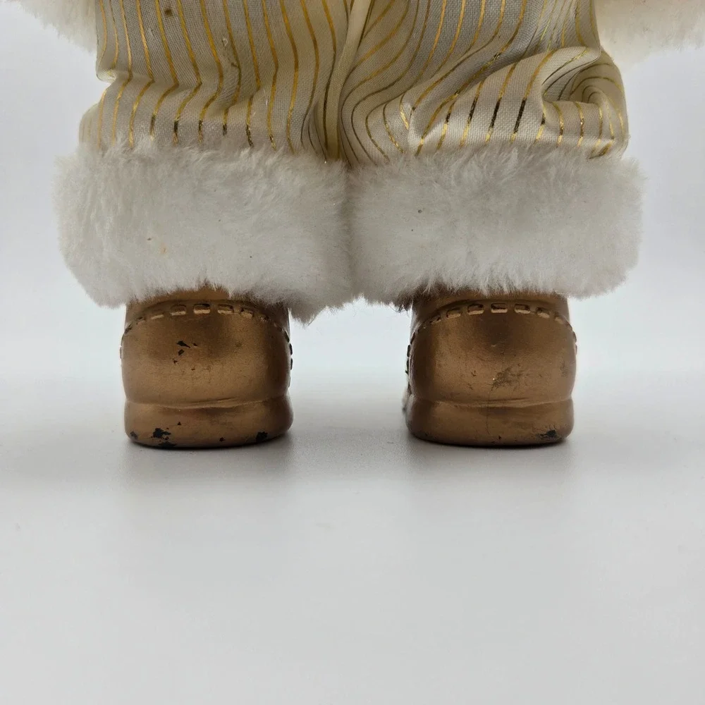 Windy Hill Collection Santa Claus Figurine Gold White Holiday Decor Christmas
